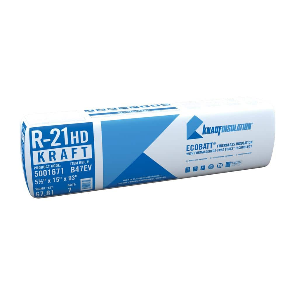 Knauf Insulation R 21 EcoBatt Kraft Faced Fiberglass Insulation