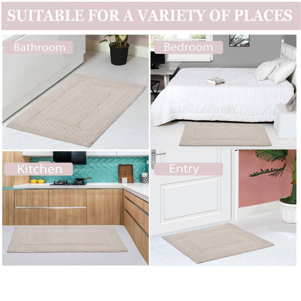 Ivory Cotton Tufted 2-Piece Bath Rug Set