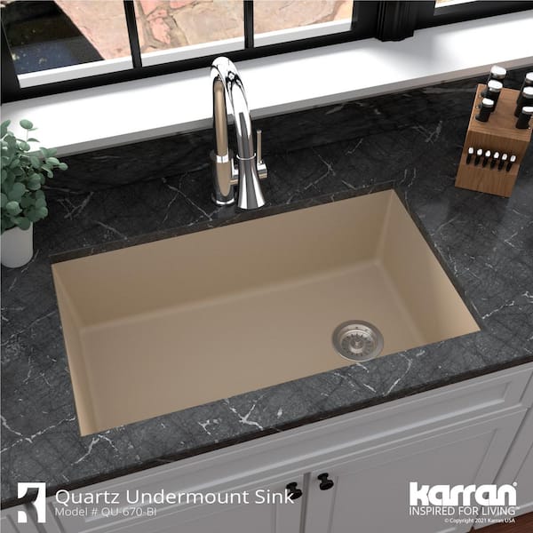 Karran Undermount Quartz/Granite Composite 32 in. Single