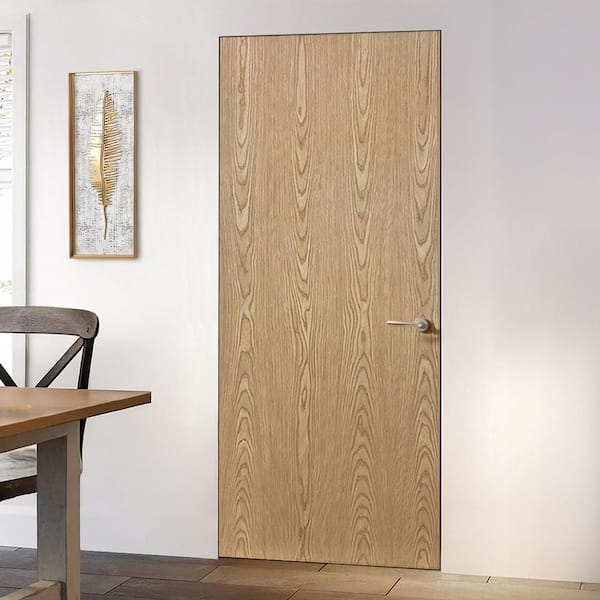 CALHOME 30 in. x 86 in. Oak Texture Flush Hollow Core Veneer