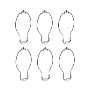 9 in. Satin Nickel Detachable Lamp Harp with Saddle (6-Pack)