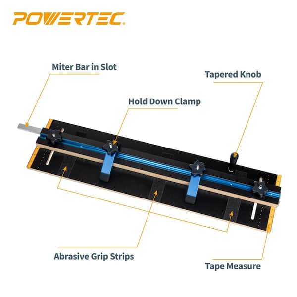 POWERTEC Taper/Straight Line Jig for Table Saws with 3/4 in. Wide