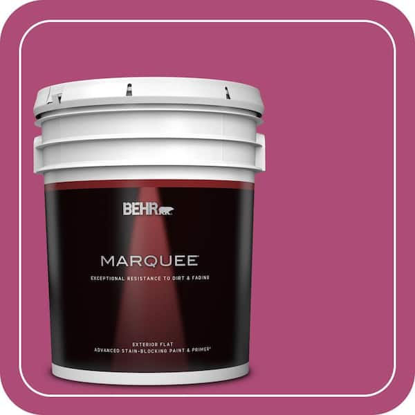 BEHR MARQUEE 5 gal. #100B-7 Hot Pink Flat Exterior Paint & Primer
