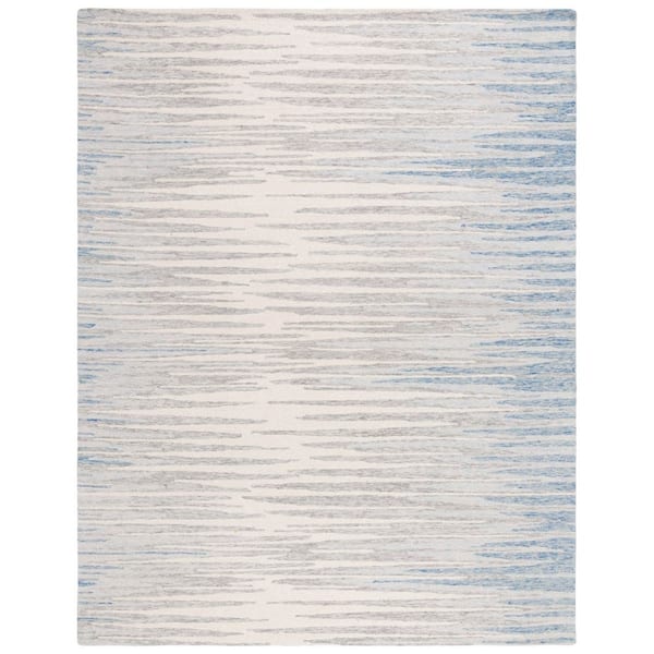 Abstract 8 ft. x 10 Ivory/Light Blue Abstract Area Rug