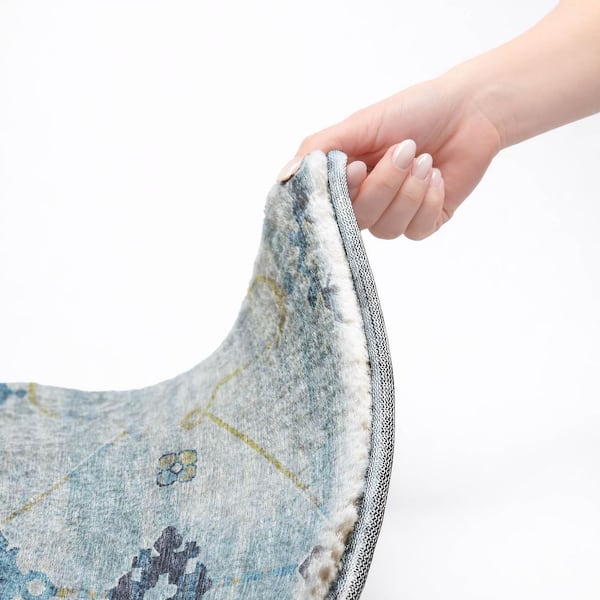 Dream Shag Premium Machine Washable Abstract ADS122 Blue 8 ft. x 10 ft. Area Rug