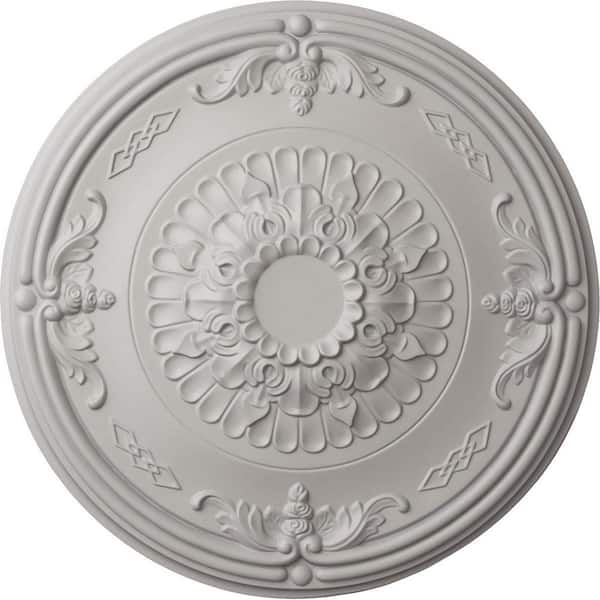 Ekena Millwork 26-1/4 in. x 3-1/4 in. Athens Urethane Ceiling Medallion (Fits Canopies up to 3-5/8 in.), Ultra Pure White