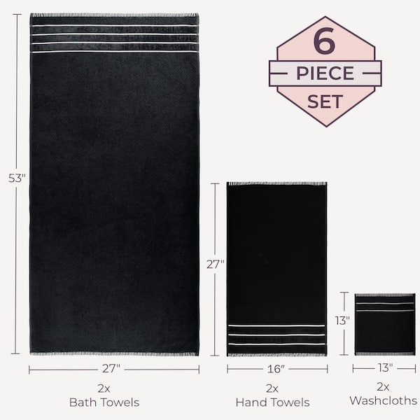 6-Piece 100% Cotton Rice Weave Towel Set