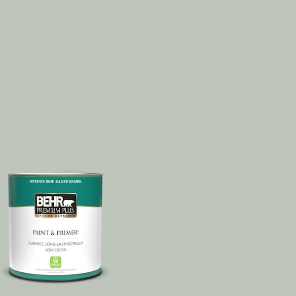 BEHR PREMIUM PLUS 1 qt. #N410-3 Riverdale Semi-Gloss Enamel Low Odor Interior Paint & Primer