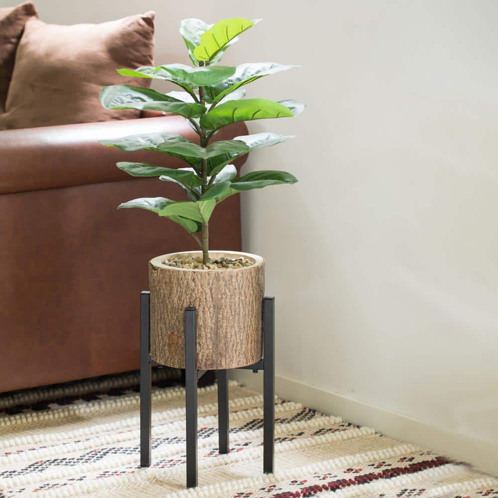 Adjustable Black Metal Plant Holder for Medium Flower Pots