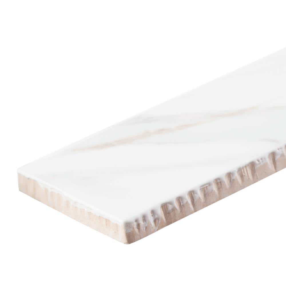 Compass Emotion White 2 in. x 10 in. Smooth Glossy Subway Ceramic Wall Tile
