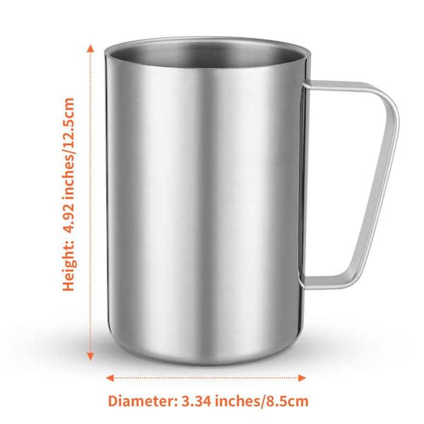 Wudkey 2-Piece 16.9 oz. Double Wall Stainless Steel Vacuum Insulated Camping Mug for Coffee, Milk, Juice, Tea