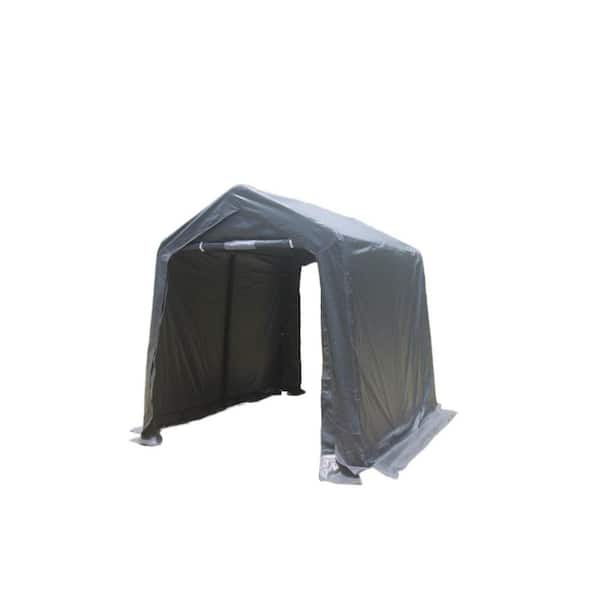 7 x 12 ft. Outdoor Garage Portable Storage Shelter Shed with 2 Roll Up Zipper Doors and Vents Carport in Gray