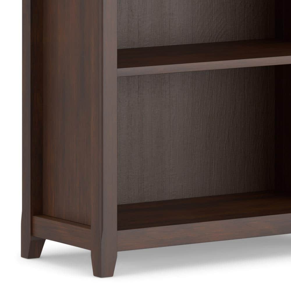 Amherst Adjustable 5-Shelf Solid Wood Bookcase in Russet Brown