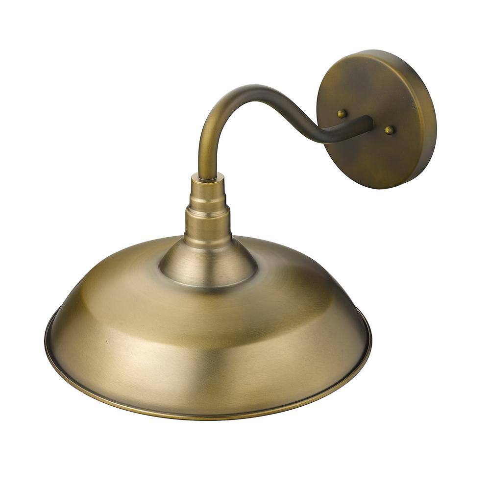Antique Brass 14" Dimmable Outdoor Wall Sconce