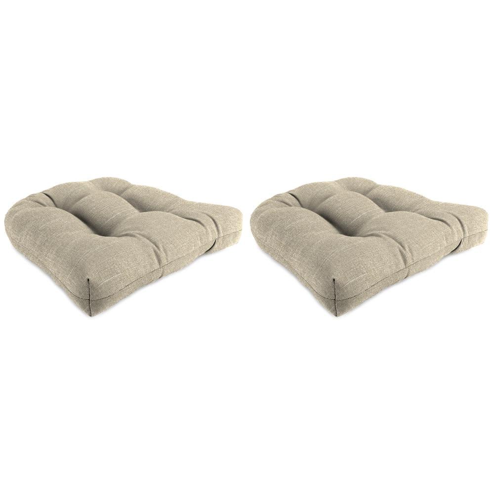 19 in. L x 19 in. W x 4 in. T Tufted Outdoor Wicker Seat Cushion in Tory Bisque (2-Pack) price history on PriceWatchPro