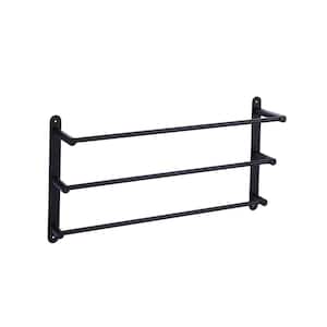 Stainless Steels Wall Mounted Single Towel Holder in Matte Black