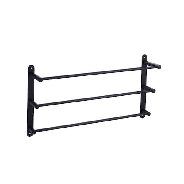 ARCORA Stainless Steels Wall Mounted Single Towel Holder in Matte Black