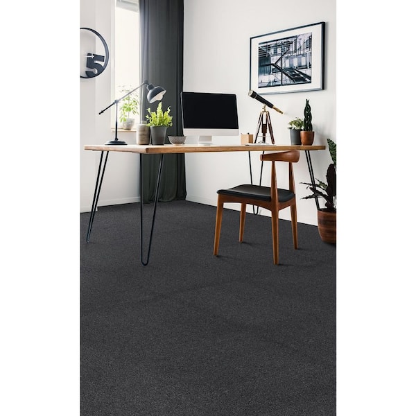 Advance - Black - Gray Commercial/Residential 24 x 24 in. Glue-Down Carpet Tile Square (Single) (2 sq. ft.)