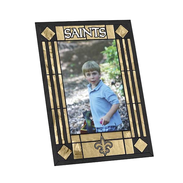 The Memory Company NFL -4 in. X 6 in. Gloss Multi Color Art Glass Picture Frame - Saints