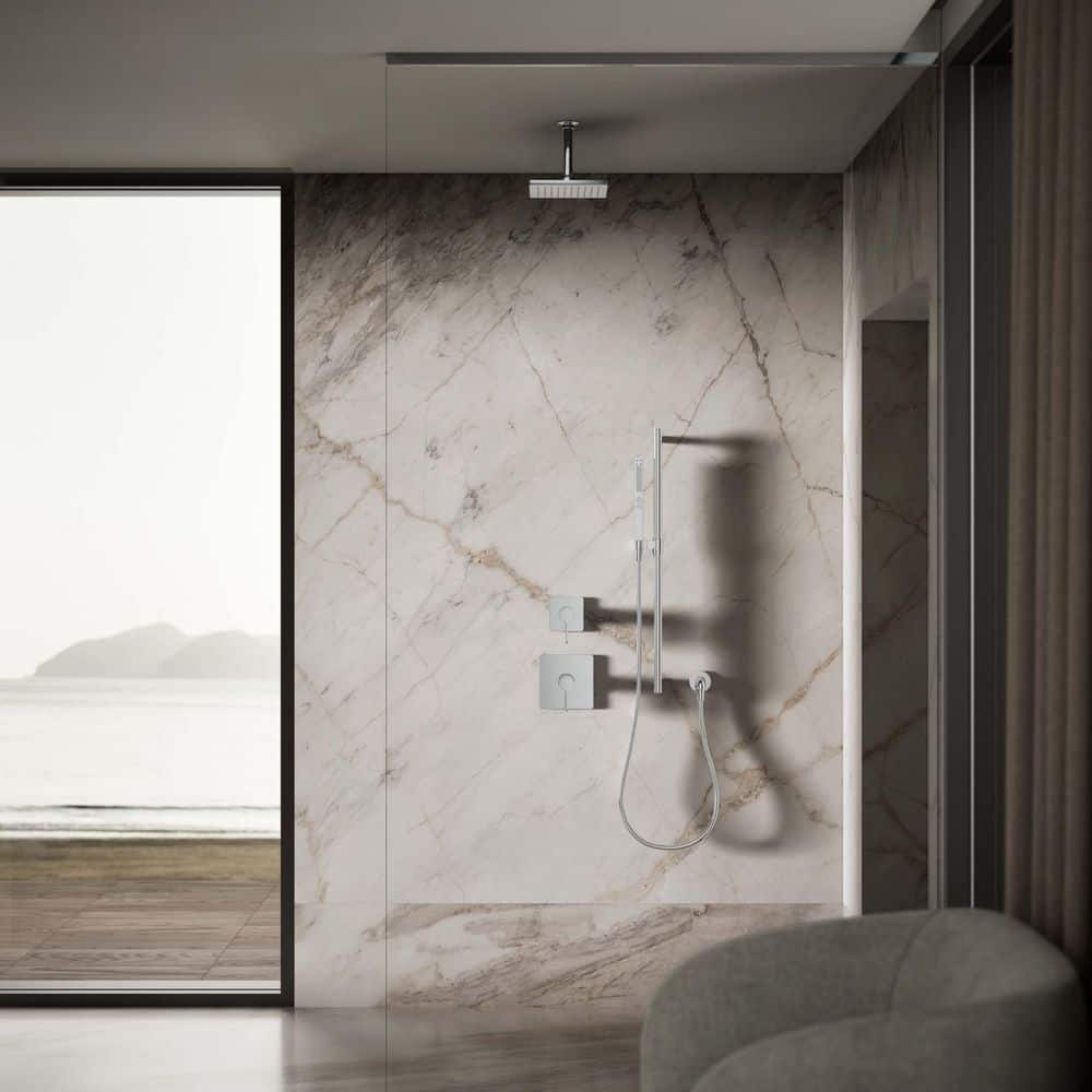 Honesty 8" Polished Chrome Square Rain Showerhead