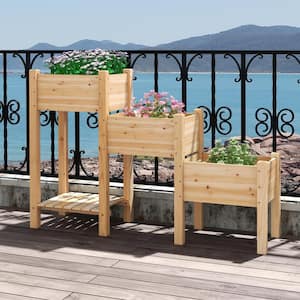 64 in. x 17 in. x 41 in. Natural Wood Raised Garden Bed