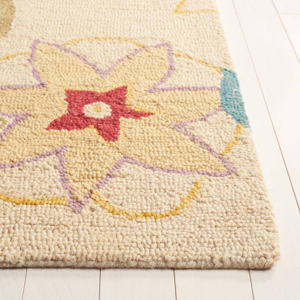 Handmade Red Floral Wool Tufted Rectangular Area Rug