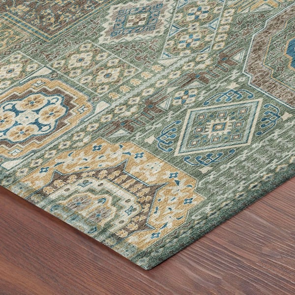 Chantille Machine Washable Indoor/Outdoor Abstract ACN2525 Basil 10 ft. x 14 ft. Area Rug