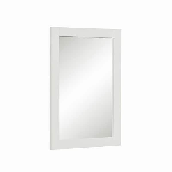 HOMEVY STUDIO Galsaky 22 in. W x 32 in. H Rectangular Framed Surface-Mount Bathroom Vanity Mirror in Matte White