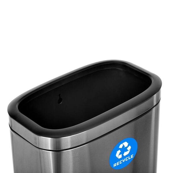 Trash Can Plastic Rectangular 10.5 Gallon W/ Stainless Steel Pedal
