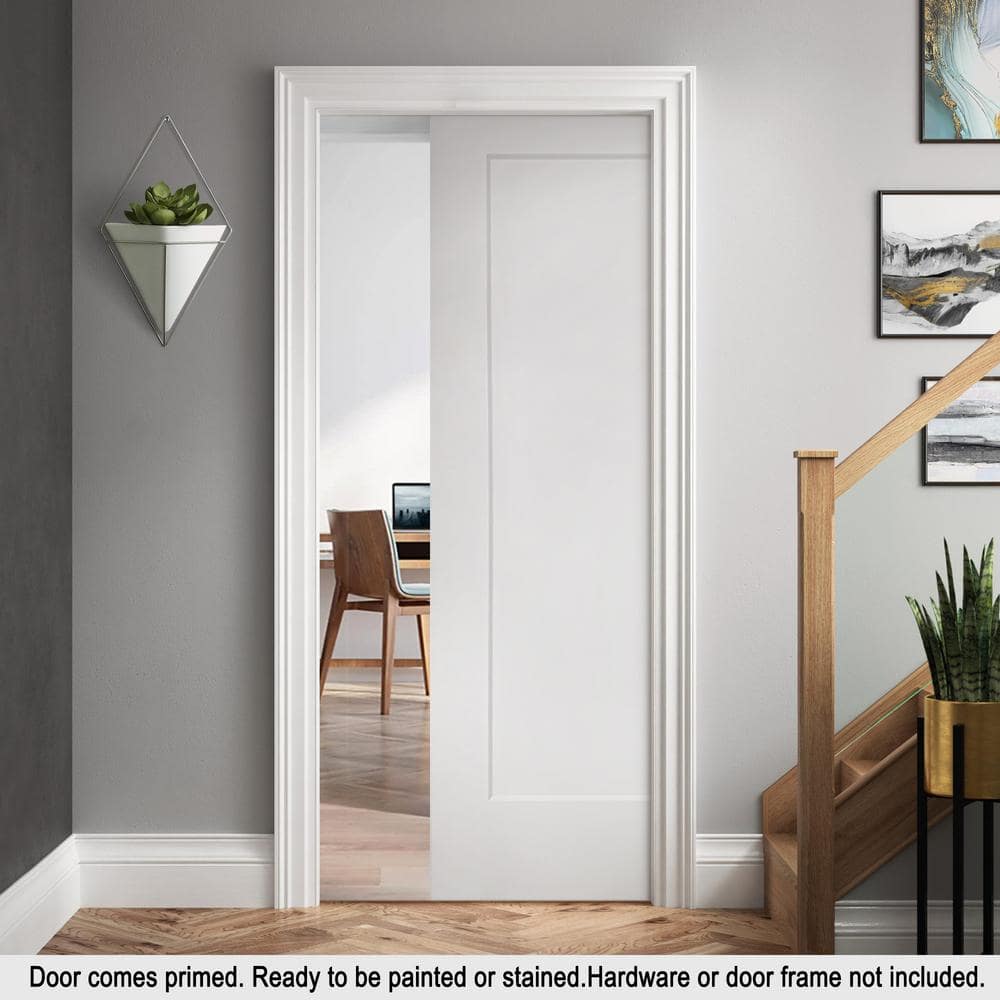 30-in x 80-in White Primed MDF Single Barn Door