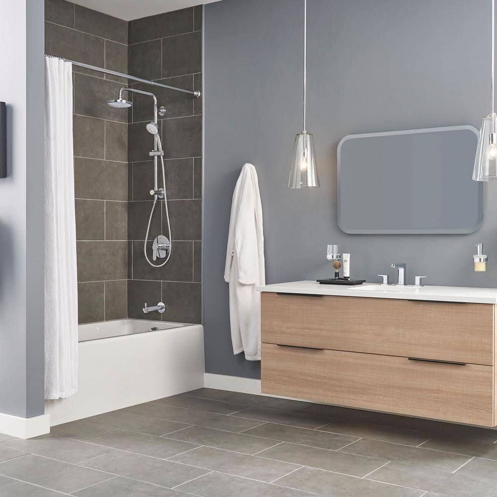 Chrome Dual Shower Head with Handheld and Adjustable Rail