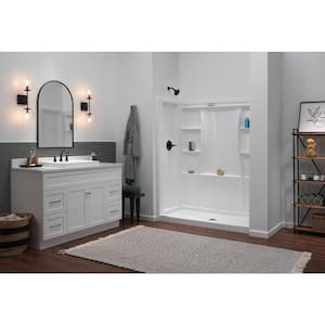 Classic 500 60 in. W x 73.25 in. H x 30 in. D 3-Piece Direct-to-Stud Alcove Shower Surrounds in High Gloss White
