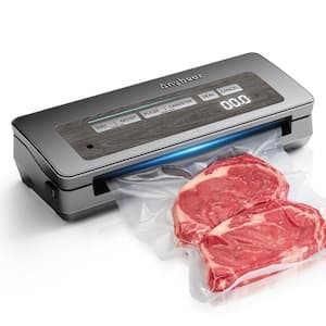 90kPa 120-Watt Vacuum Sealer Machine in Gray Wide Seal All-in-1 Powerful Food Storage Build-in Cutter