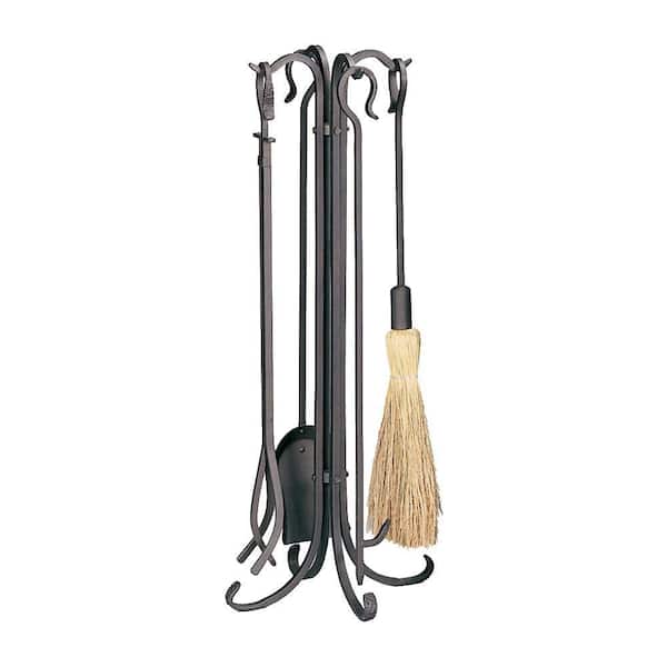 UniFlame Rustic Bronze Finish 5-Piece Fireplace Tool Set with Heavy Weight Construction
