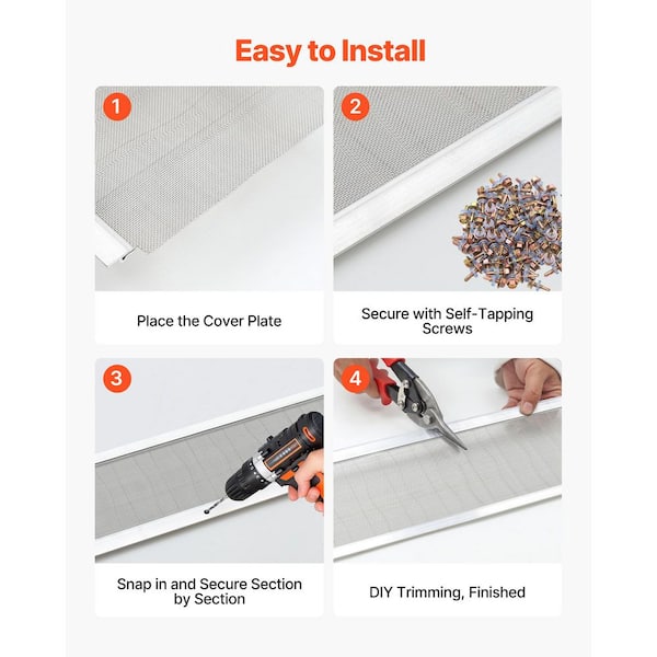 VEVOR Gutter Guard, 6 in. Aluminum Gutter Cover with Stainless