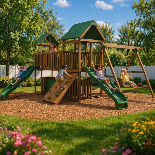 PlayStar Arcadia RTA Wooden Outdoor Playset for Kids KT 8223 KT