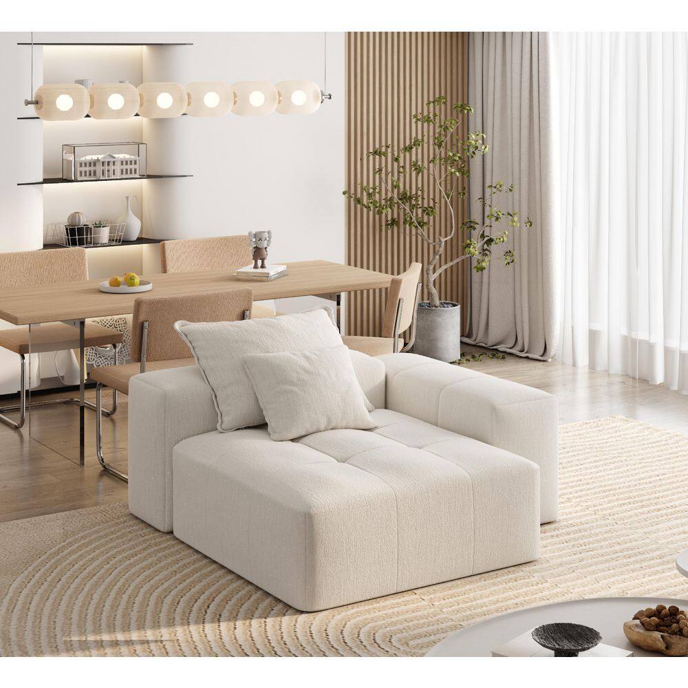 56.7 in. Sparkling Chenille Fabric Oversized Modular Combination Tufted Sectional Sofa with Pillows in Beige price history on PriceWatchPro