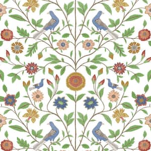 White Bird Toile Vinyl Peel and Stick Wallpaper Roll (Covers 30.75 sq. ft.)
