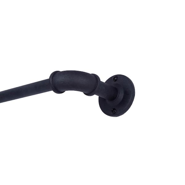 Kenney Bronn 36 in. - 66 in. Adjustable Single Curtain Rod 3/4 in. Diameter in Matte Black