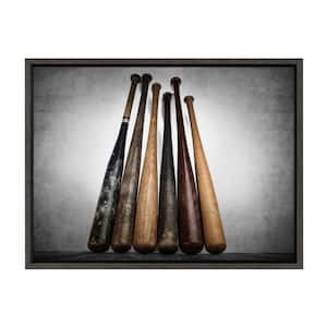 Sylvie "Six Vintage Baseball Bats" by Saint and Sailor Studios 24 in. x 18 in. Framed Canvas Wall Art