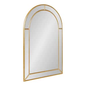 Fairbrook 30 in. H x 20 in. W Glam Arch Framed Gold Wall Mirror