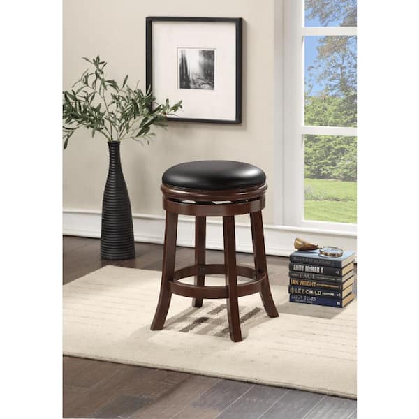 24 in. Cappuccino Backless Wood Barstool