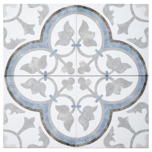 Luv Passion Blue 8 in. Encaustic Patterned Matte Porcelain Wall and Floor Tile (8.17 sq. ft./Case)