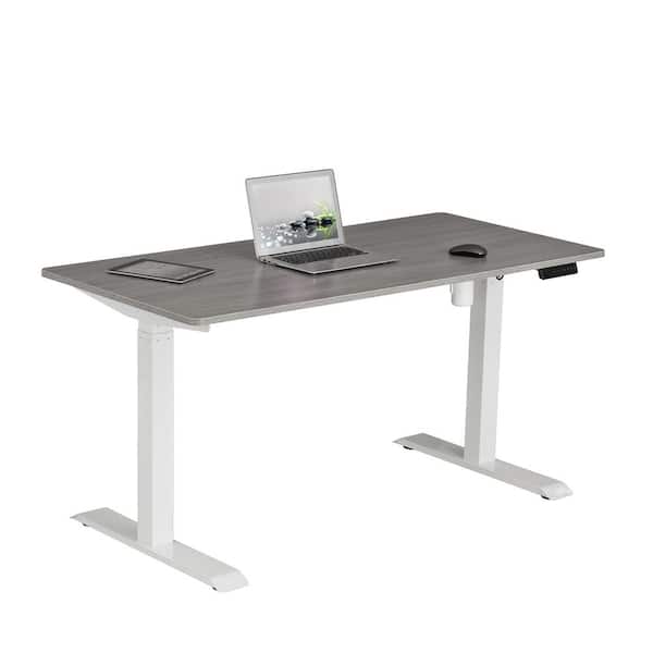 Techni Mobili 59 in. Rectangular Gray Standing Desk with Adjustable Height Feature