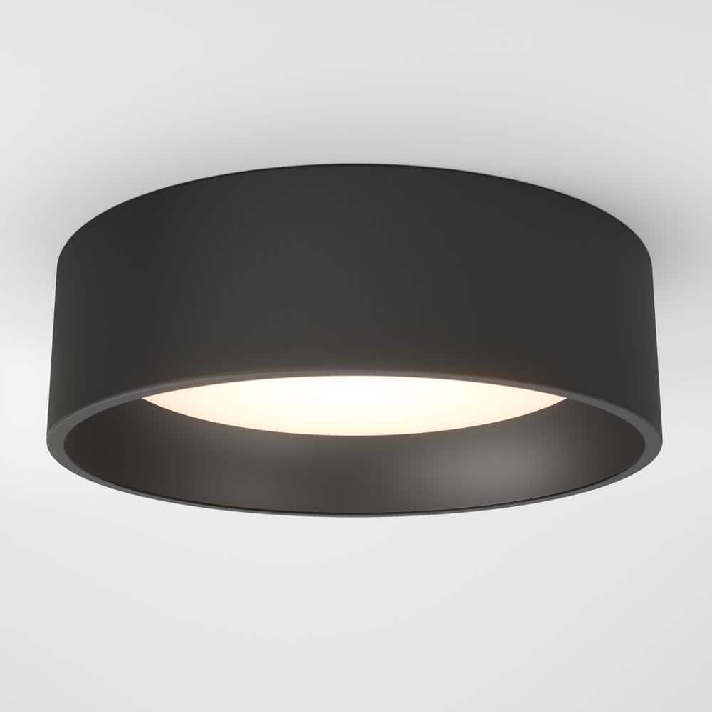Modern Matte Black LED Ceiling Light with Dimmable Remote Control