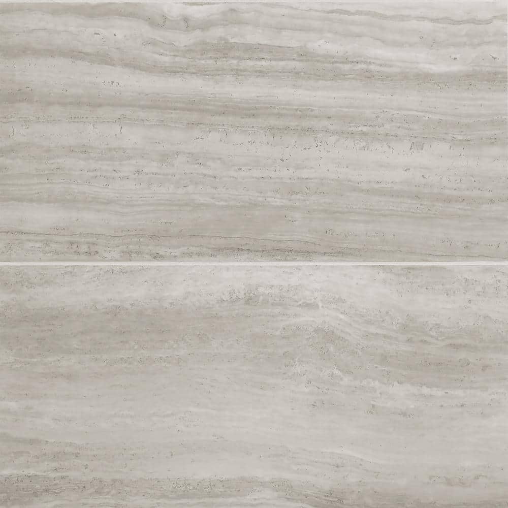 Large Gray Polished Porcelain Rectangular Floor and Wall Tile