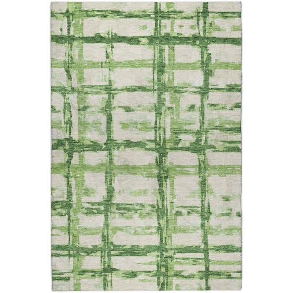 Dream Shag Premium Machine Washable Abstract ADS745 Green 10 ft. x 14 ft. Area Rug