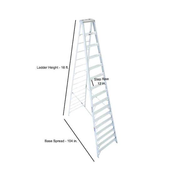 Werner 16 ft. Aluminum Step Ladder with 300 lb. Load Capacity Type IA Duty  Rating 416 - The Home Depot
