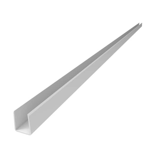 Barrette Outdoor Living 1.02 in. x 1.379 in. x 59.5 in. White Vinyl Fence U-Channel