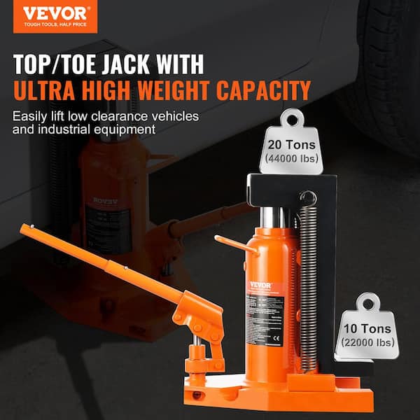 VEVOR Hydraulic Toe Jack 10 Ton On Toe Toe Jack Lift 20 Ton On Top Lift Capacity Machine Jack 1.2 7.5 in. Toe Height JZQJDWQBKXZ1ZCJXYV0 The Home Depot